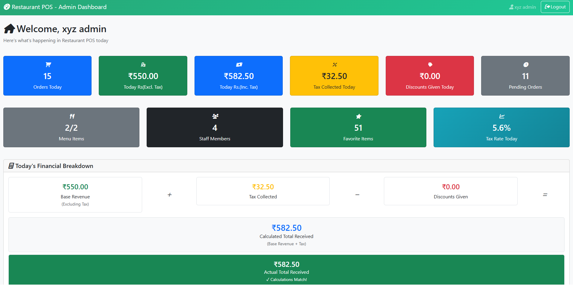Admin Dashboard